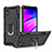 Custodia Silicone e Plastica Opaca Cover con Magnetico Anello Supporto YF1 per Samsung Galaxy A01 Core Nero