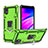 Custodia Silicone e Plastica Opaca Cover con Magnetico Anello Supporto YF1 per Samsung Galaxy A01 Core Verde Pastello