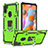 Custodia Silicone e Plastica Opaca Cover con Magnetico Anello Supporto YF1 per Samsung Galaxy A11 Verde Pastello