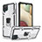 Custodia Silicone e Plastica Opaca Cover con Magnetico Anello Supporto YF1 per Samsung Galaxy A12