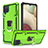 Custodia Silicone e Plastica Opaca Cover con Magnetico Anello Supporto YF1 per Samsung Galaxy A12 Verde Pastello