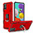 Custodia Silicone e Plastica Opaca Cover con Magnetico Anello Supporto YF1 per Samsung Galaxy A51 4G Rosso