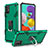 Custodia Silicone e Plastica Opaca Cover con Magnetico Anello Supporto YF1 per Samsung Galaxy A51 5G Verde