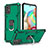 Custodia Silicone e Plastica Opaca Cover con Magnetico Anello Supporto YF1 per Samsung Galaxy A71 5G Verde