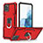 Custodia Silicone e Plastica Opaca Cover con Magnetico Anello Supporto YF1 per Samsung Galaxy A81 Rosso