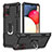 Custodia Silicone e Plastica Opaca Cover con Magnetico Anello Supporto YF1 per Samsung Galaxy M02s Nero
