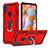 Custodia Silicone e Plastica Opaca Cover con Magnetico Anello Supporto YF1 per Samsung Galaxy M11 Rosso