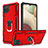 Custodia Silicone e Plastica Opaca Cover con Magnetico Anello Supporto YF1 per Samsung Galaxy M12 Rosso
