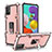 Custodia Silicone e Plastica Opaca Cover con Magnetico Anello Supporto YF1 per Samsung Galaxy M40S Oro Rosa