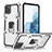 Custodia Silicone e Plastica Opaca Cover con Magnetico Anello Supporto YF1 per Samsung Galaxy Note 10 Lite Argento