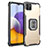 Custodia Silicone e Plastica Opaca Cover con Magnetico Anello Supporto ZJ1 per Samsung Galaxy F42 5G Oro
