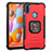 Custodia Silicone e Plastica Opaca Cover con Magnetico Anello Supporto ZJ2 per Samsung Galaxy A11 Rosso