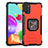 Custodia Silicone e Plastica Opaca Cover con Magnetico Anello Supporto ZJ2 per Samsung Galaxy A41 Rosso