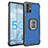 Custodia Silicone e Plastica Opaca Cover con Magnetico Anello Supporto ZJ2 per Samsung Galaxy A51 4G Blu