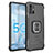 Custodia Silicone e Plastica Opaca Cover con Magnetico Anello Supporto ZJ2 per Samsung Galaxy A51 4G Nero