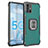 Custodia Silicone e Plastica Opaca Cover con Magnetico Anello Supporto ZJ2 per Samsung Galaxy A51 4G Verde