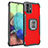 Custodia Silicone e Plastica Opaca Cover con Magnetico Anello Supporto ZJ2 per Samsung Galaxy A71 5G Rosso