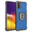 Custodia Silicone e Plastica Opaca Cover con Magnetico Anello Supporto ZJ2 per Samsung Galaxy A82 5G Blu