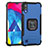 Custodia Silicone e Plastica Opaca Cover con Magnetico Anello Supporto ZJ2 per Samsung Galaxy M10 Blu