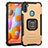 Custodia Silicone e Plastica Opaca Cover con Magnetico Anello Supporto ZJ2 per Samsung Galaxy M11 Oro