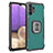 Custodia Silicone e Plastica Opaca Cover con Magnetico Anello Supporto ZJ2 per Samsung Galaxy M32 5G Verde