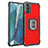 Custodia Silicone e Plastica Opaca Cover con Magnetico Anello Supporto ZJ2 per Samsung Galaxy Note 20 5G Rosso