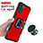 Custodia Silicone e Plastica Opaca Cover con Magnetico Anello Supporto ZJ2 per Samsung Galaxy S20 FE 5G