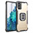 Custodia Silicone e Plastica Opaca Cover con Magnetico Anello Supporto ZJ2 per Samsung Galaxy S20 FE 5G Oro