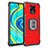 Custodia Silicone e Plastica Opaca Cover con Magnetico Anello Supporto ZJ2 per Xiaomi Poco M2 Pro Rosso