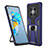 Custodia Silicone e Plastica Opaca Cover con Magnetico Anello Supporto ZL1 per Huawei Mate 40 Blu