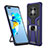 Custodia Silicone e Plastica Opaca Cover con Magnetico Anello Supporto ZL1 per Huawei Mate 40 Pro Blu