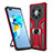 Custodia Silicone e Plastica Opaca Cover con Magnetico Anello Supporto ZL1 per Huawei Mate 40 Pro+ Plus Rosso