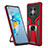 Custodia Silicone e Plastica Opaca Cover con Magnetico Anello Supporto ZL1 per Huawei Mate 40 Rosso