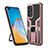 Custodia Silicone e Plastica Opaca Cover con Magnetico Anello Supporto ZL1 per Huawei P40 Oro Rosa