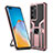 Custodia Silicone e Plastica Opaca Cover con Magnetico Anello Supporto ZL1 per Huawei P40 Pro Oro Rosa