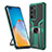 Custodia Silicone e Plastica Opaca Cover con Magnetico Anello Supporto ZL1 per Huawei P40 Pro Verde