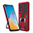 Custodia Silicone e Plastica Opaca Cover con Magnetico Anello Supporto ZL1 per Huawei P40 Rosso