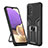 Custodia Silicone e Plastica Opaca Cover con Magnetico Anello Supporto ZL1 per Samsung Galaxy A32 4G Nero