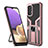 Custodia Silicone e Plastica Opaca Cover con Magnetico Anello Supporto ZL1 per Samsung Galaxy A32 4G Oro Rosa