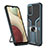 Custodia Silicone e Plastica Opaca Cover con Magnetico Anello Supporto ZL1 per Samsung Galaxy F02S SM-E025F Ciano
