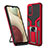 Custodia Silicone e Plastica Opaca Cover con Magnetico Anello Supporto ZL1 per Samsung Galaxy F02S SM-E025F Rosso