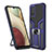Custodia Silicone e Plastica Opaca Cover con Magnetico Anello Supporto ZL1 per Samsung Galaxy M02s Blu