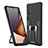 Custodia Silicone e Plastica Opaca Cover con Magnetico Anello Supporto ZL1 per Samsung Galaxy Note 20 5G Nero