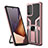 Custodia Silicone e Plastica Opaca Cover con Magnetico Anello Supporto ZL1 per Samsung Galaxy Note 20 5G Oro Rosa