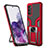 Custodia Silicone e Plastica Opaca Cover con Magnetico Anello Supporto ZL1 per Samsung Galaxy S20 5G Rosso