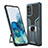 Custodia Silicone e Plastica Opaca Cover con Magnetico Anello Supporto ZL1 per Samsung Galaxy S20 Plus 5G Ciano