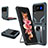 Custodia Silicone e Plastica Opaca Cover con Magnetico Anello Supporto ZL1 per Samsung Galaxy Z Flip3 5G Ciano