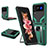 Custodia Silicone e Plastica Opaca Cover con Magnetico Anello Supporto ZL1 per Samsung Galaxy Z Flip3 5G Verde