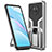 Custodia Silicone e Plastica Opaca Cover con Magnetico Anello Supporto ZL1 per Xiaomi Mi 10i 5G Argento