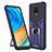 Custodia Silicone e Plastica Opaca Cover con Magnetico Anello Supporto ZL1 per Xiaomi Poco M2 Pro Blu